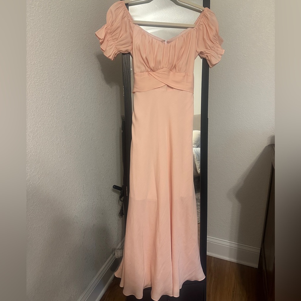 MICKENNA SWEETHEART FRILL MIDI DRESS - PINK